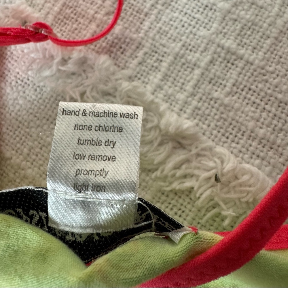 Y2K Popsi Lingerie Cami Green Pink Cami Nightgown Slip Butterflies Size Large - Picture 9 of 10
